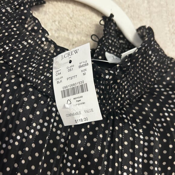 J Crew Ruffle Dress with Black and Gold Polka Dots size Medium - Picture 5 of 6